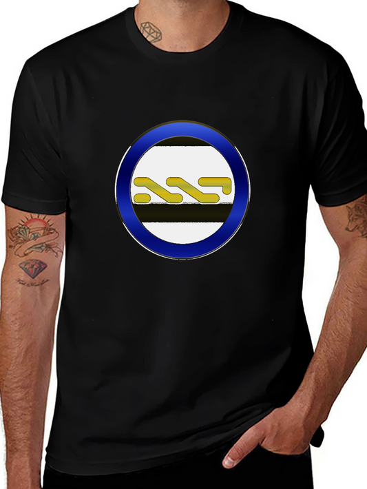 Striped Circle Graphic Black Tee