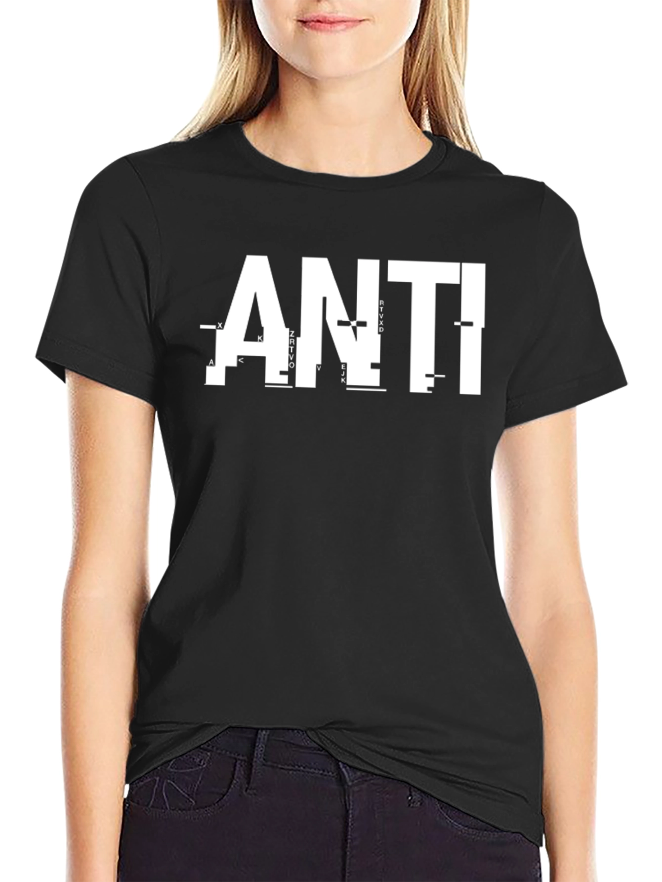 Anti Glitch Graphic Black T-Shirt