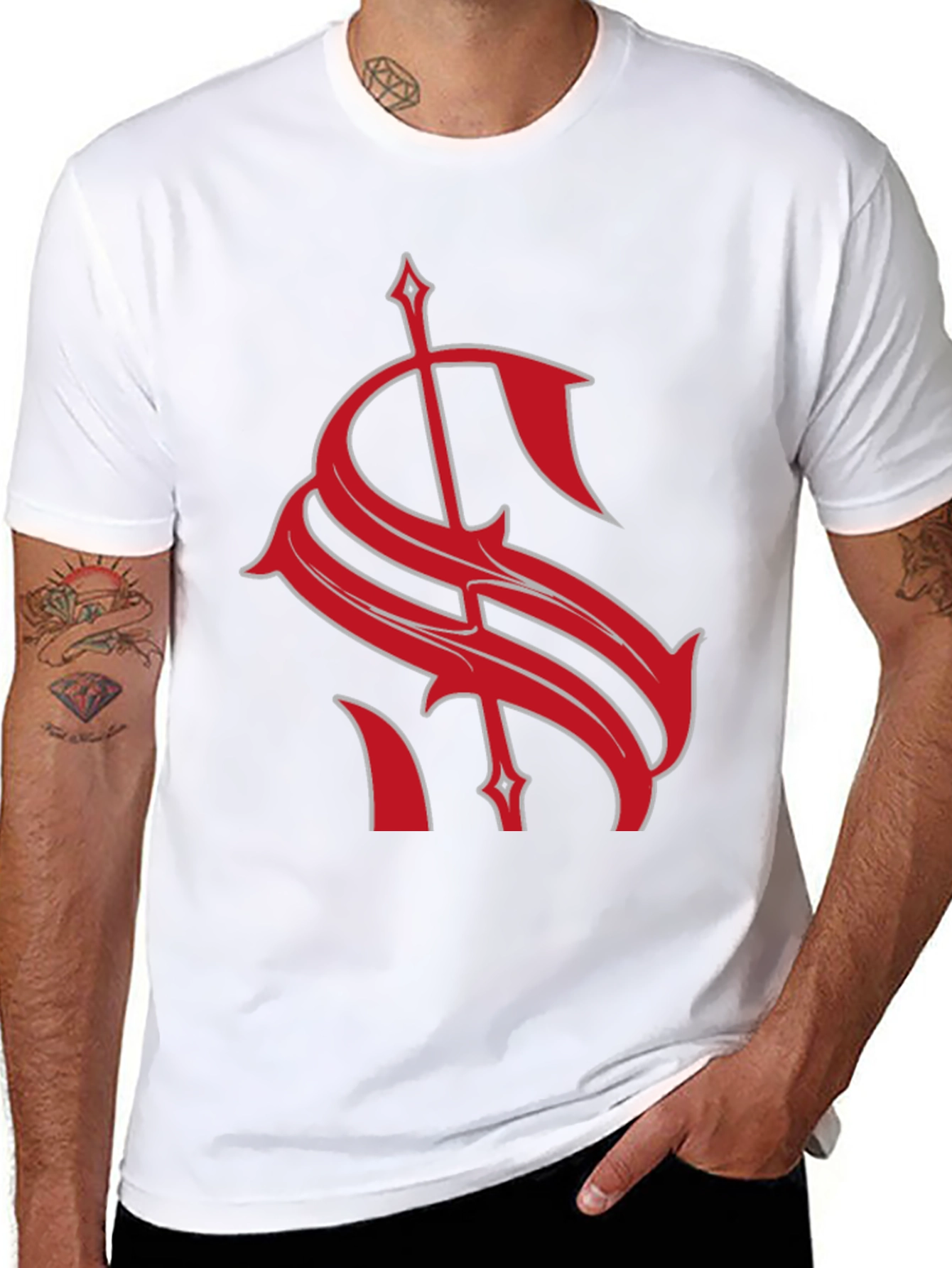 Bold Red Graphic Tee - Statement Dollar Sign Design