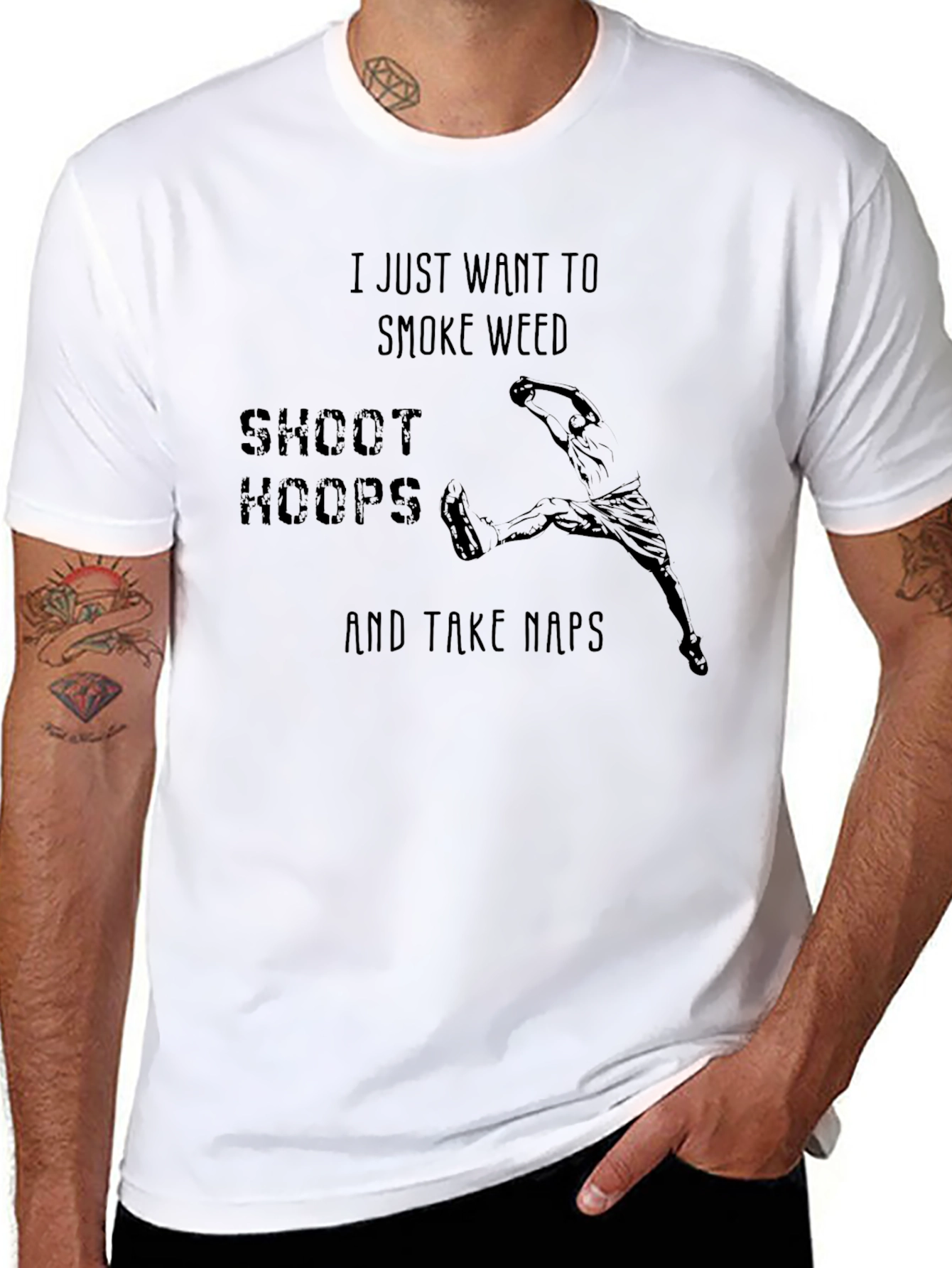 Smoke Weed Shoot Hoops Graphic Tee