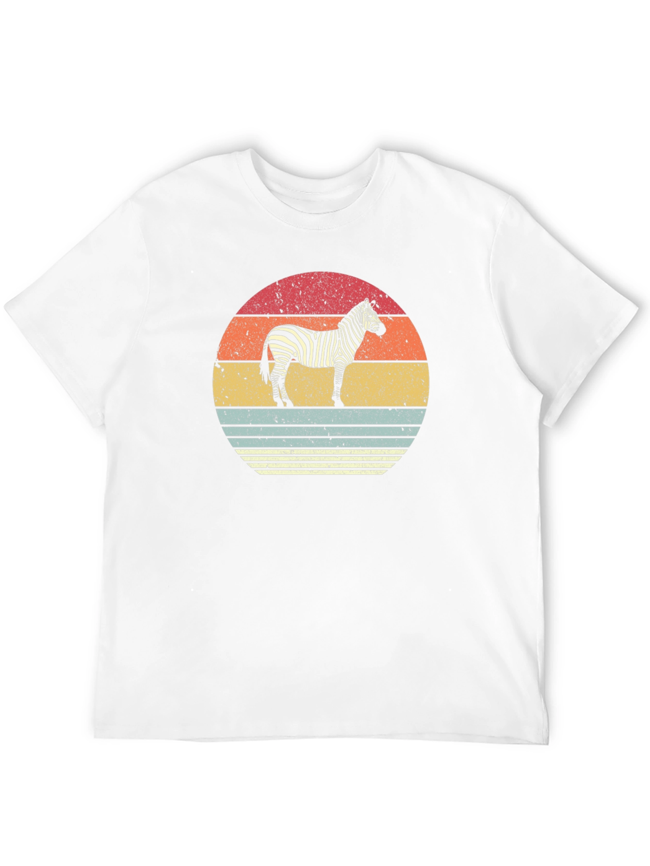 Retro Zebra Sunset Graphic Tee - Black