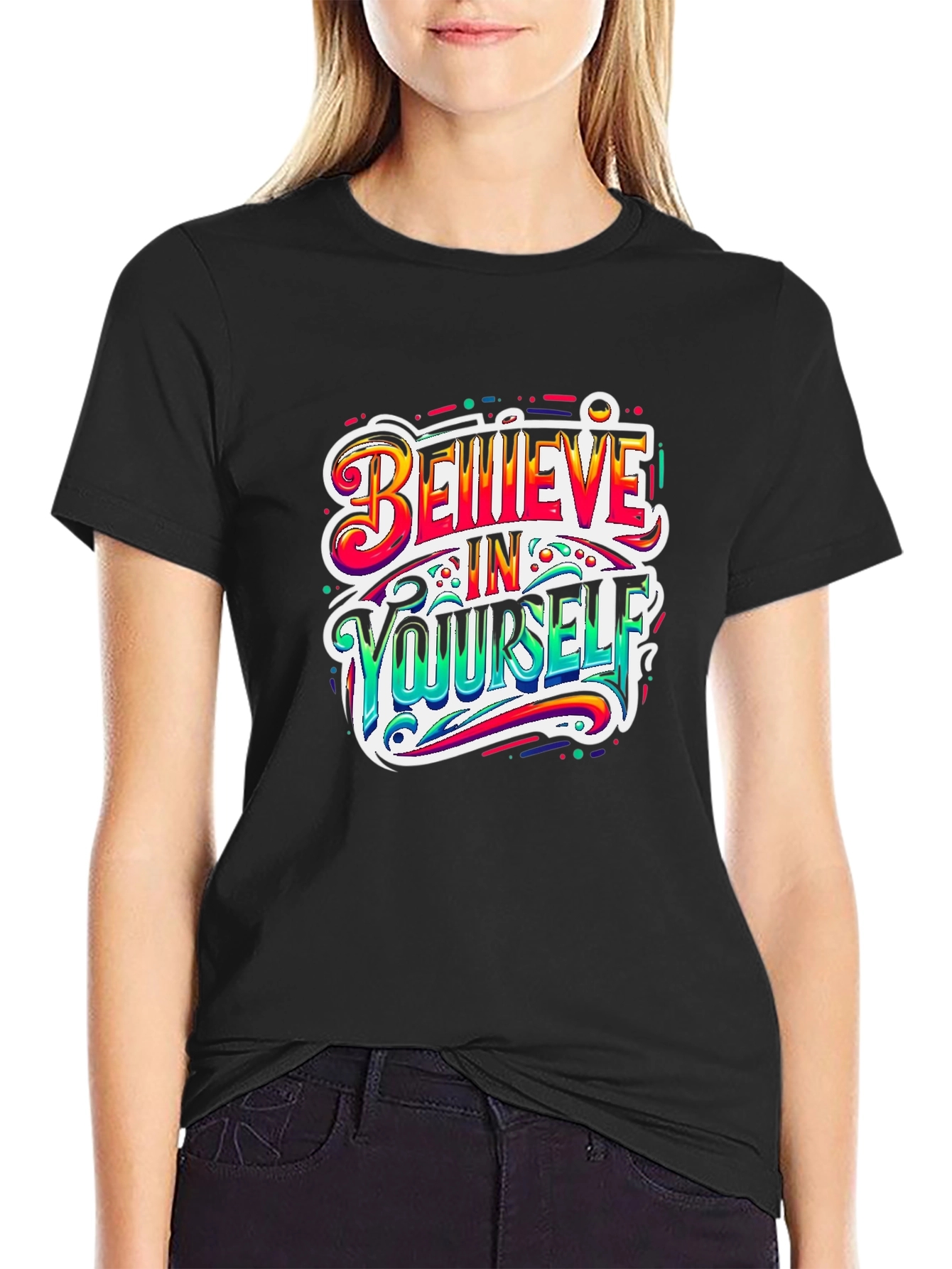 Believe in Yourself Graphic Tee - Black
