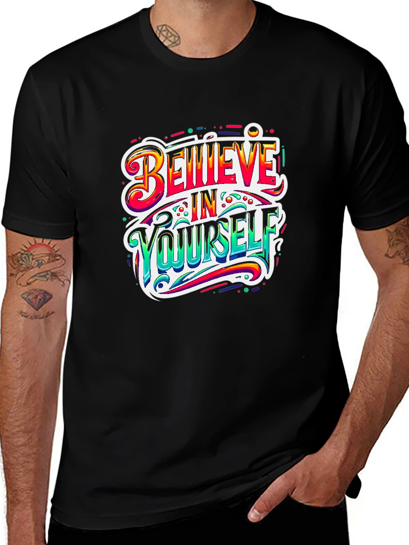 Believe in Yourself Graphic Tee - Black