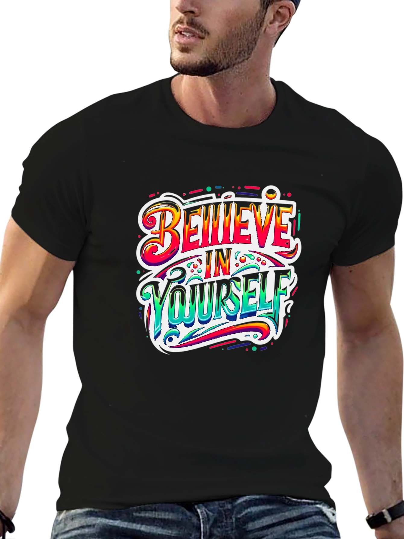 Believe in Yourself Graphic Tee - Black