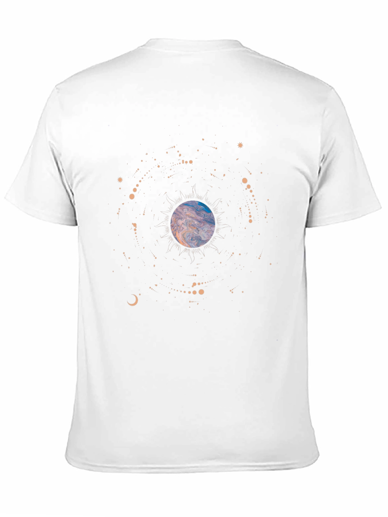 Cosmic Planet Graphic Tee - Soft Black Cotton T-Shirt