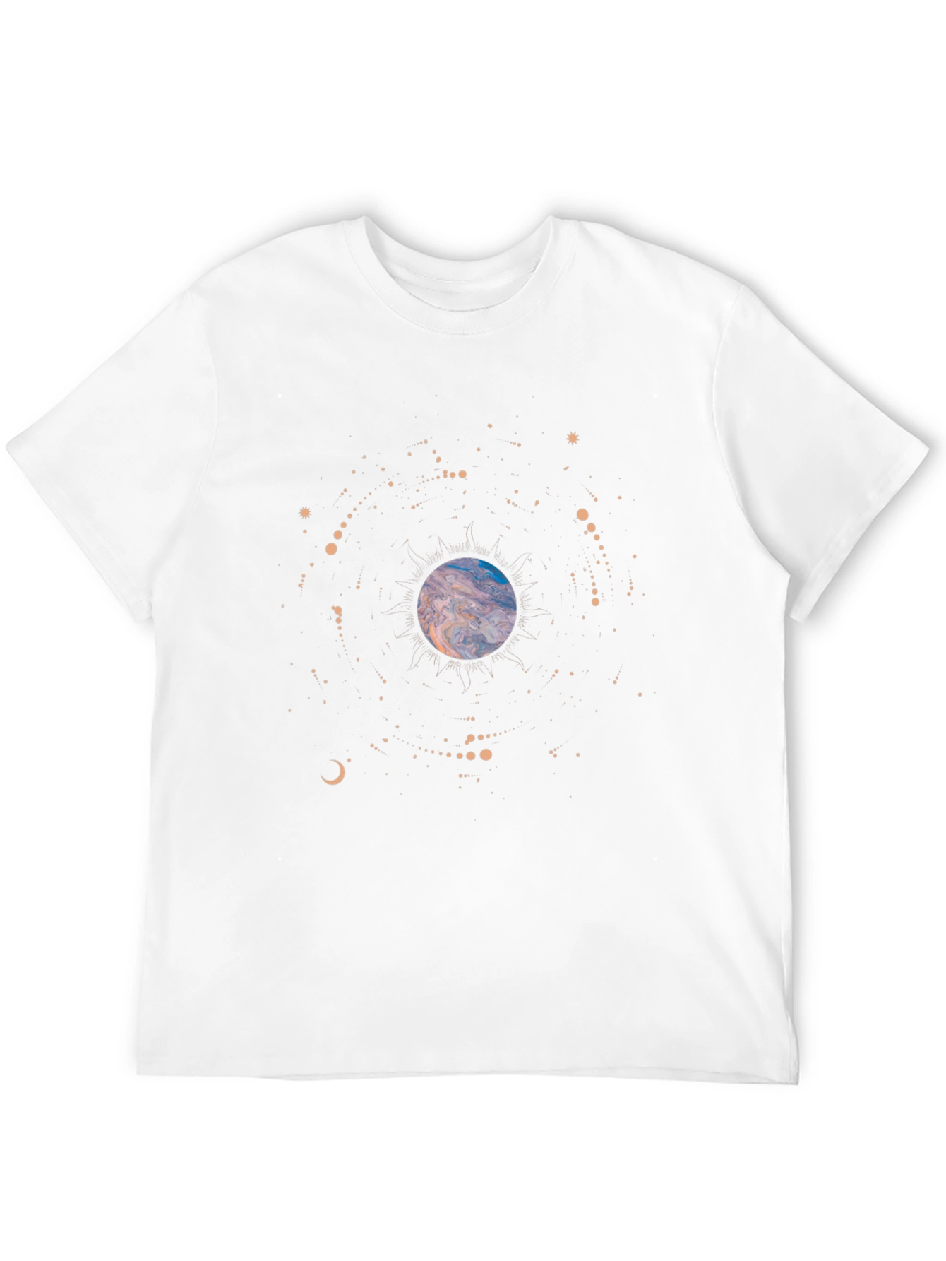 Cosmic Planet Graphic Tee - Soft Black Cotton T-Shirt