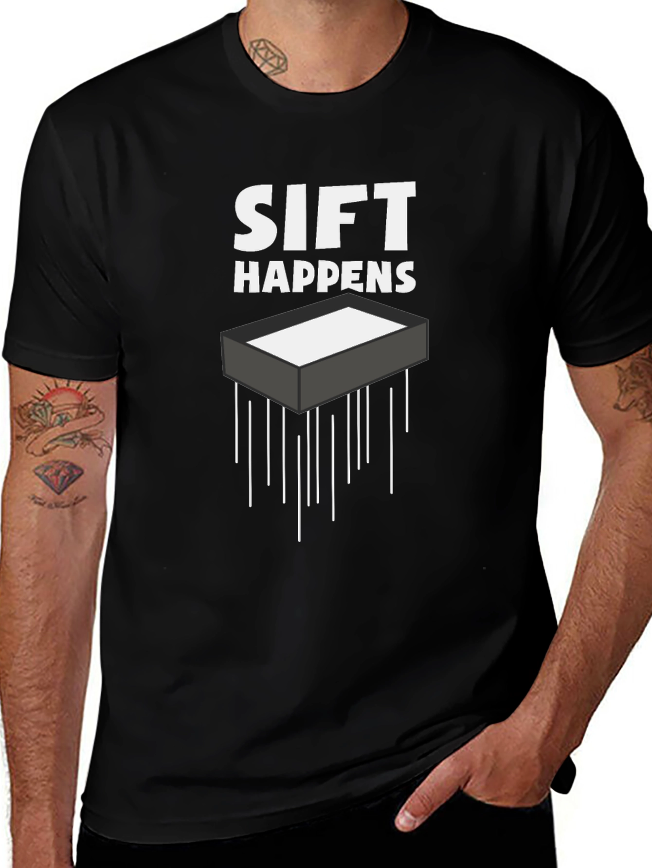 Sift Happens Graphic Tee - Black Cotton T-Shirt