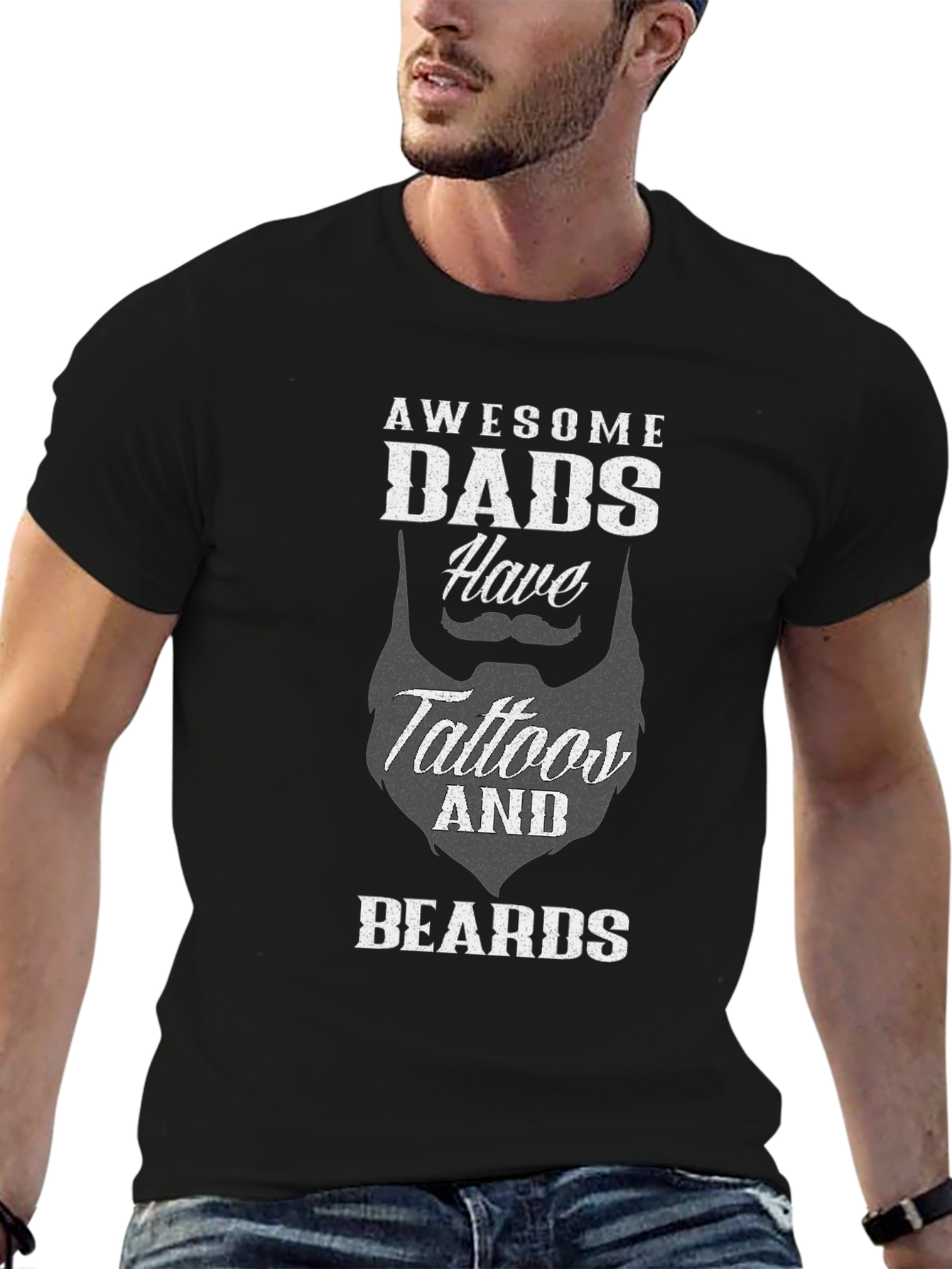 Awesome Dads Tattoo & Beard T-Shirt