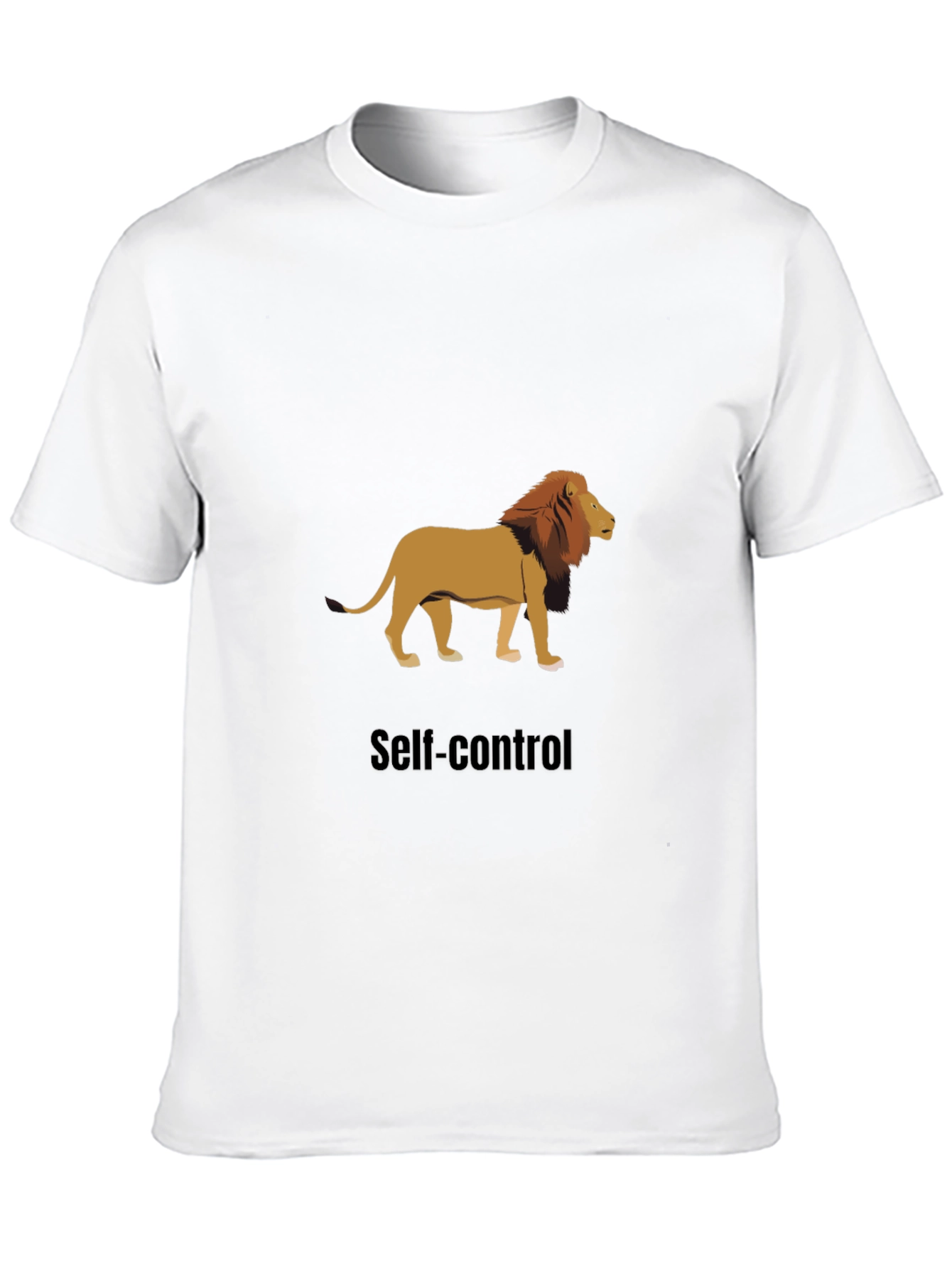 Self-Control Lion Graphic Black T-Shirt