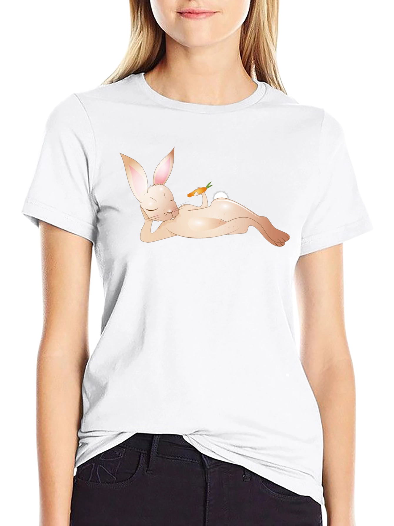 Cool Bunny Graphic Black T-Shirt