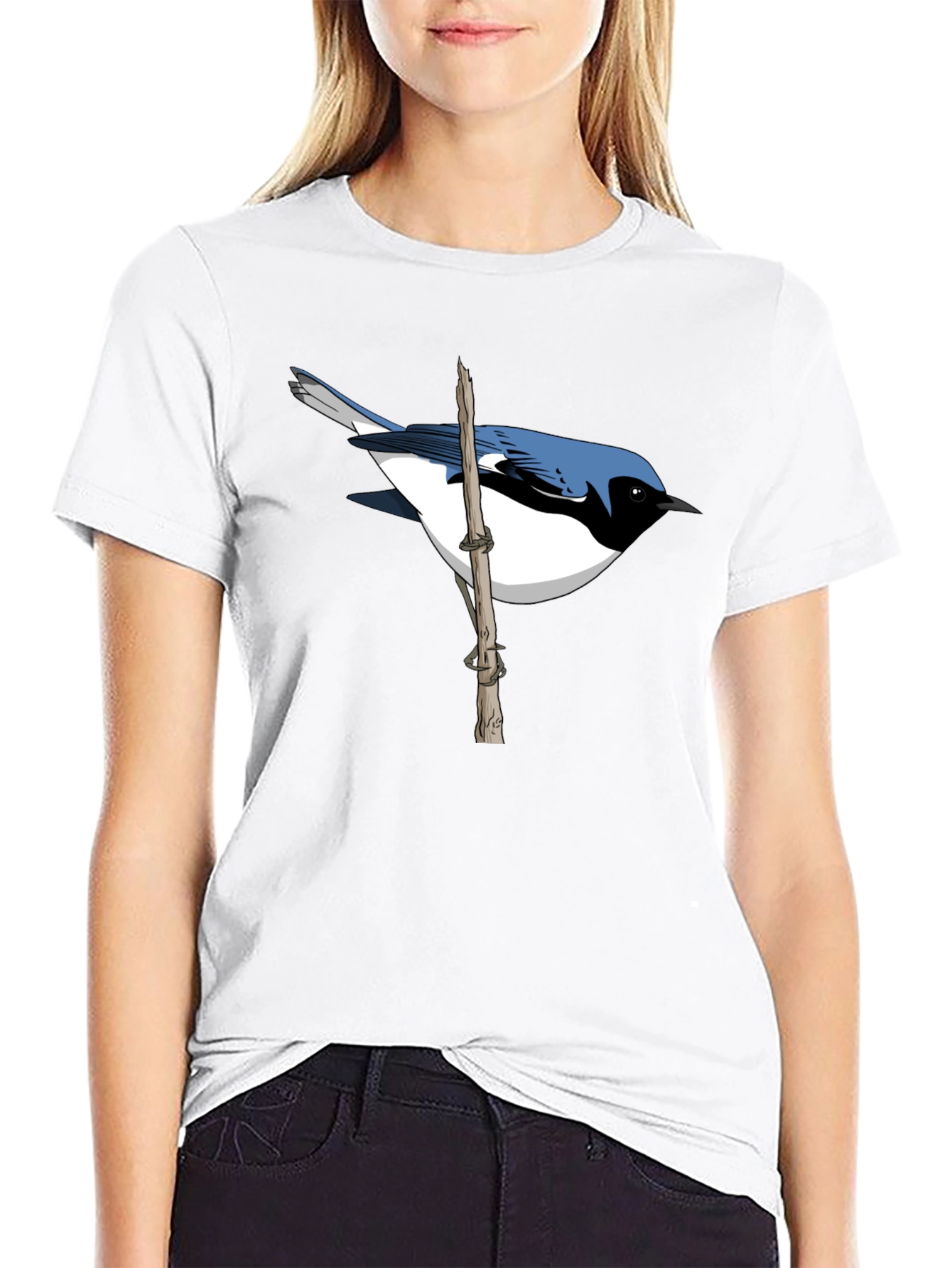 Blue Bird on Branch Graphic Tee