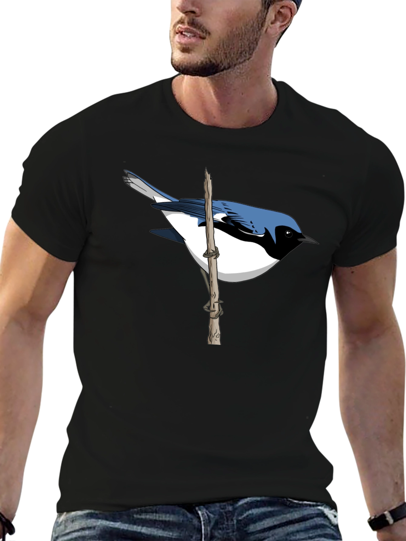 Blue Bird on Branch Graphic Tee