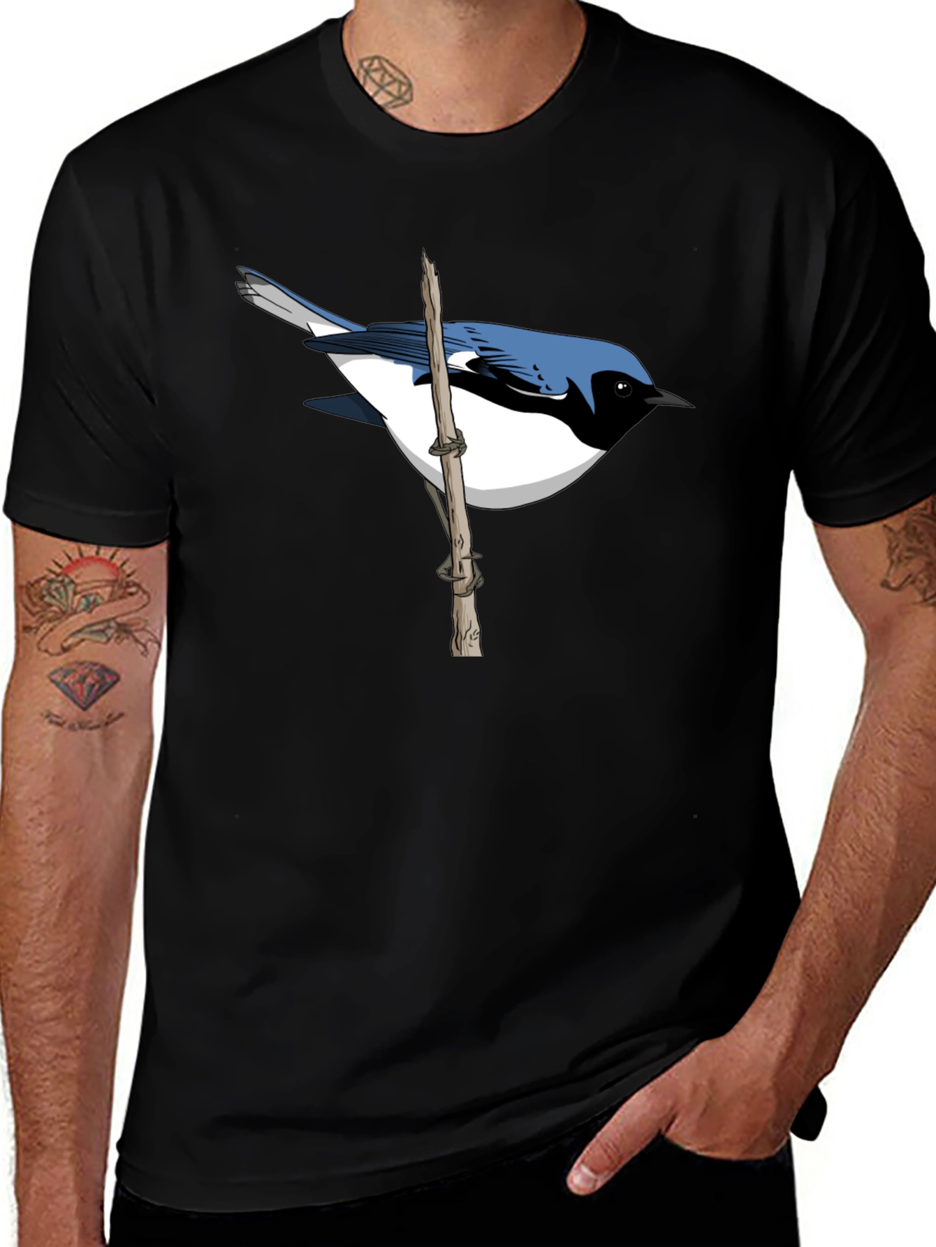 Blue Bird on Branch Graphic Tee