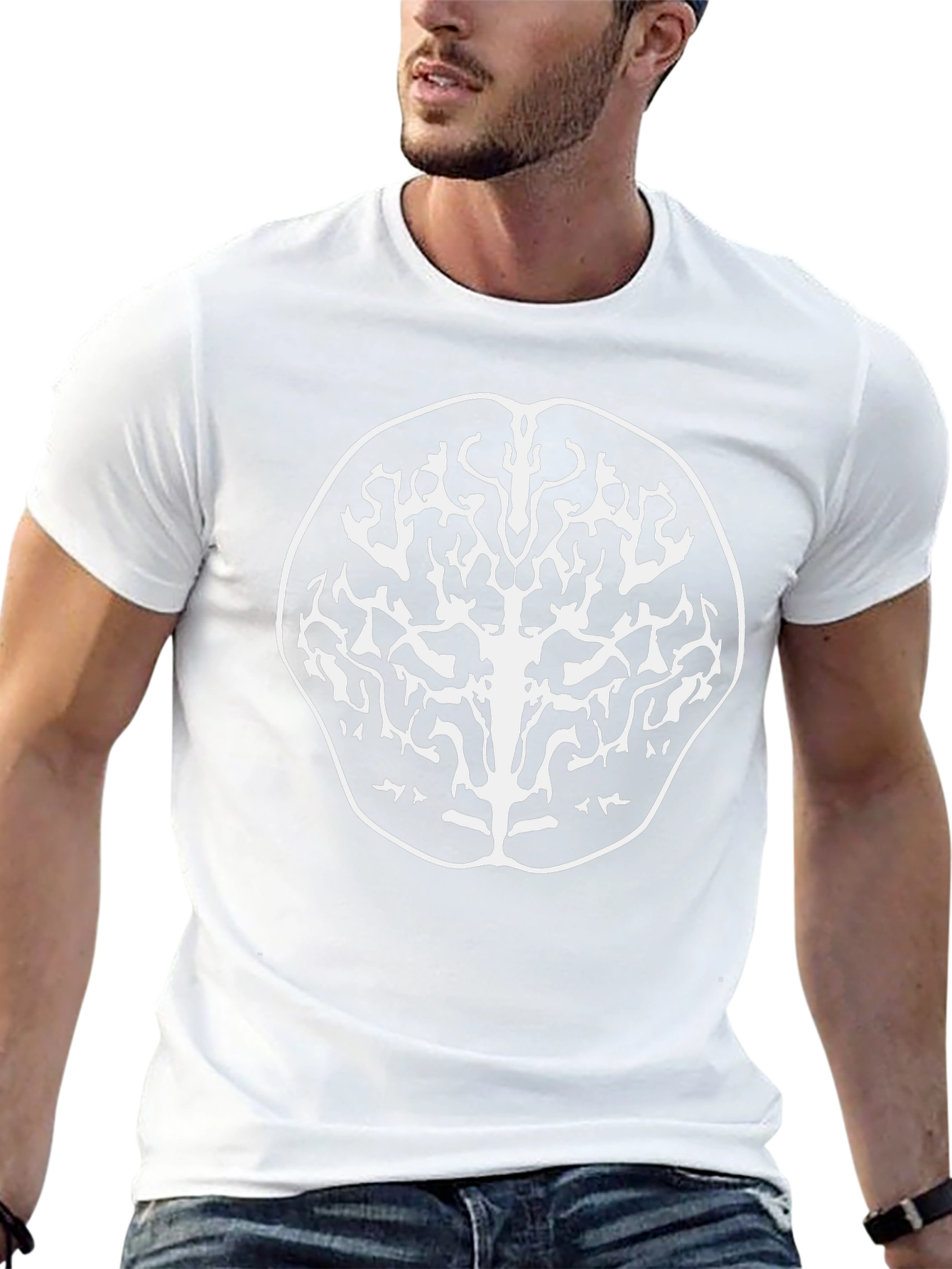 Abstract Brain Tree Graphic Tee - Black