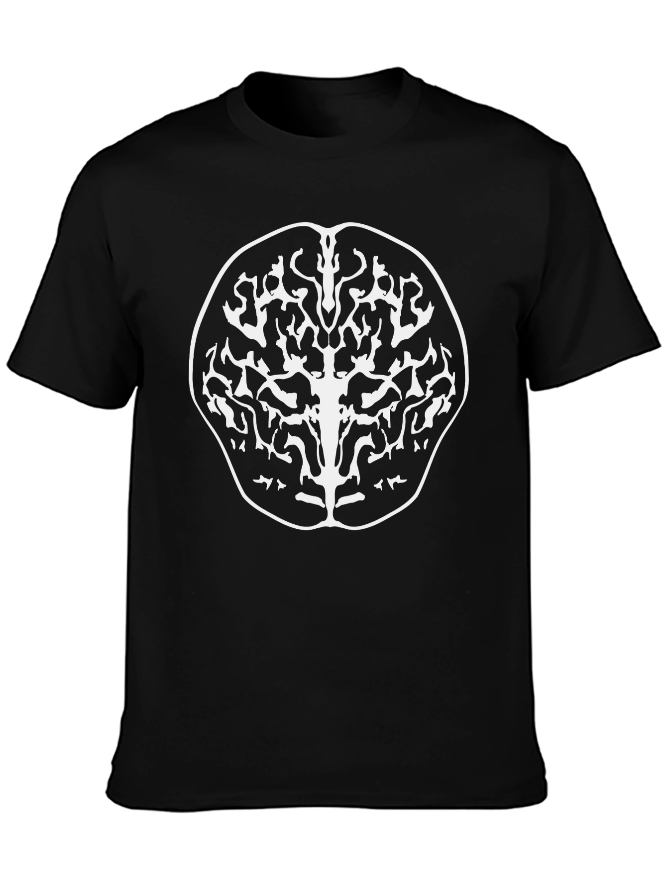 Abstract Brain Tree Graphic Tee - Black