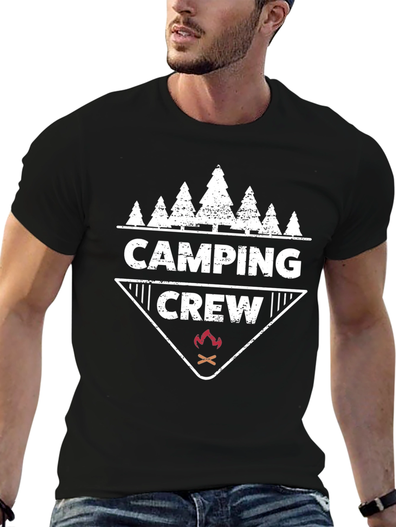 Camping Crew Black Graphic Tee Shirt