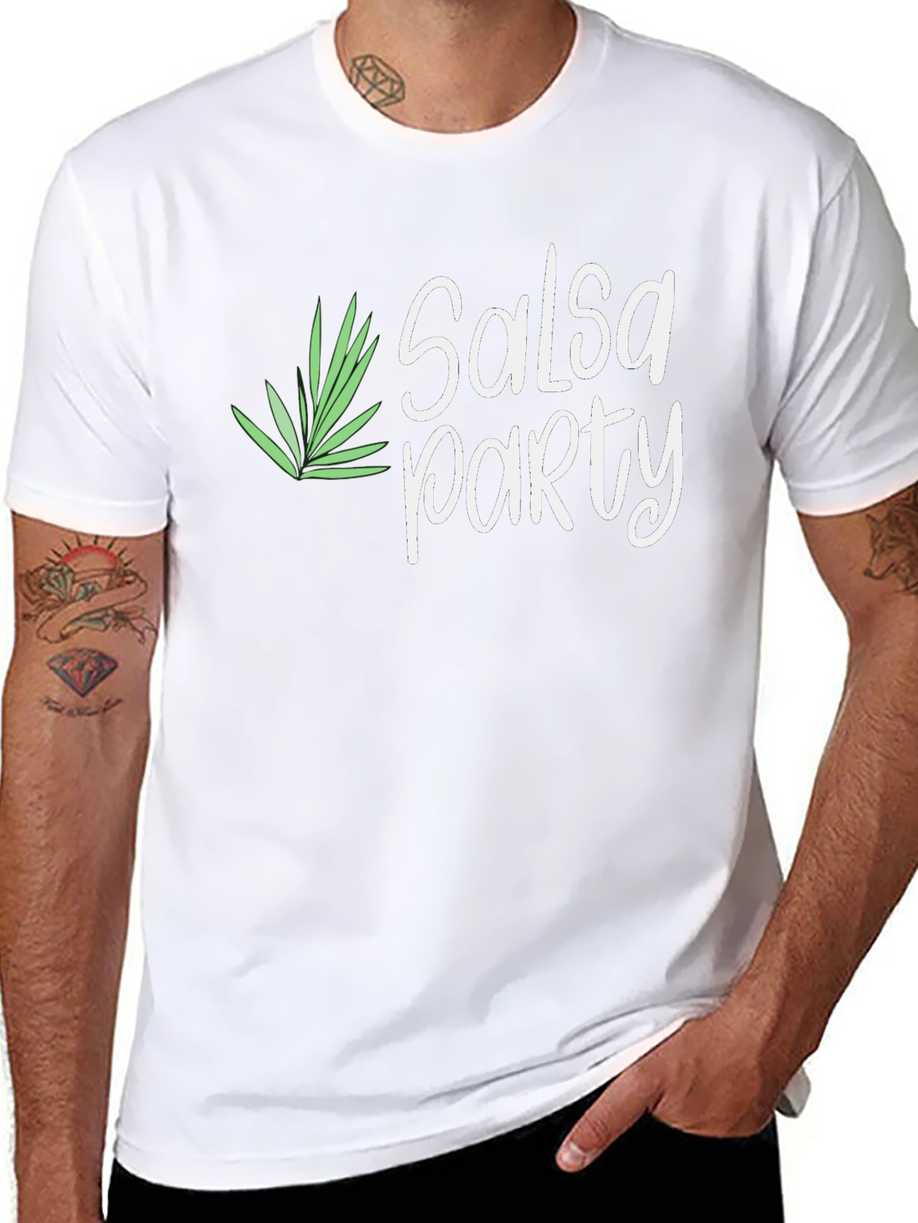 Salsa Party Graphic Tee - Black Cotton T-Shirt