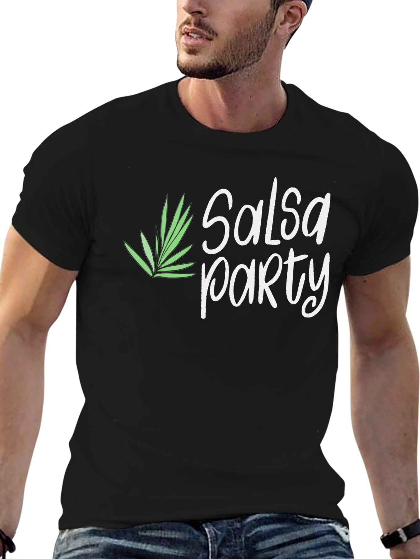Salsa Party Graphic Tee - Black Cotton T-Shirt
