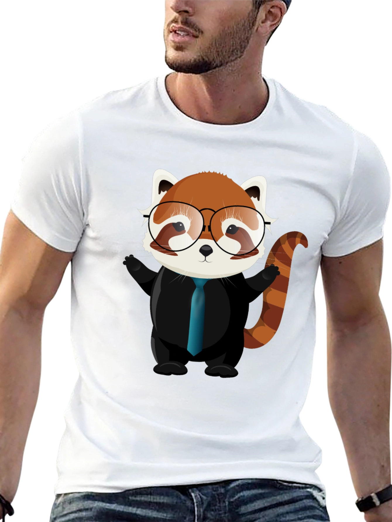 Red Panda in Suit Graphic Tee
