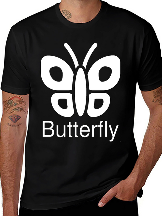 Butterfly Graphic Tee - Casual Black T-Shirt