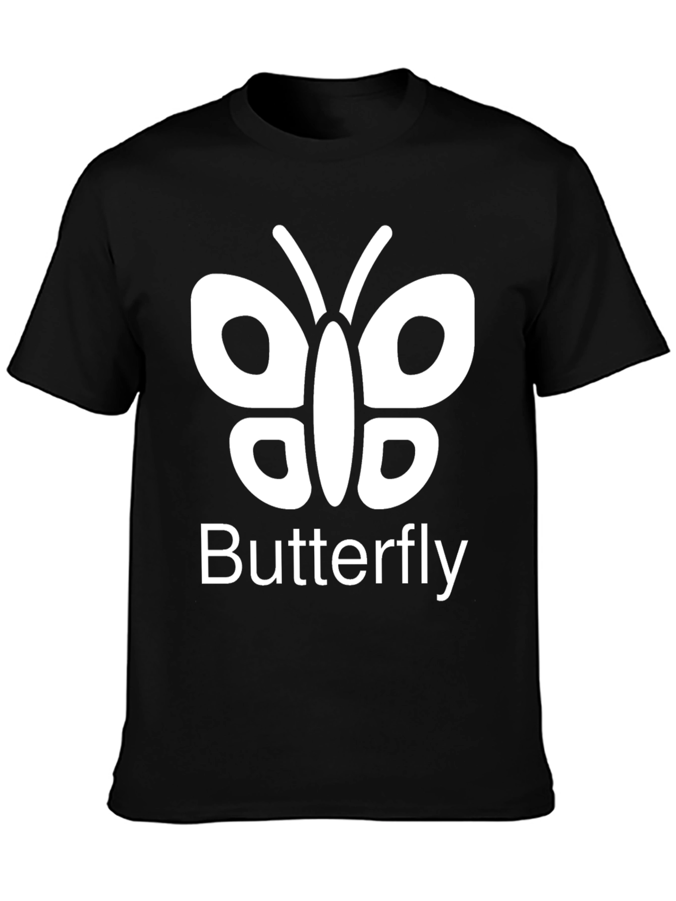 Butterfly Graphic Tee - Casual Black T-Shirt