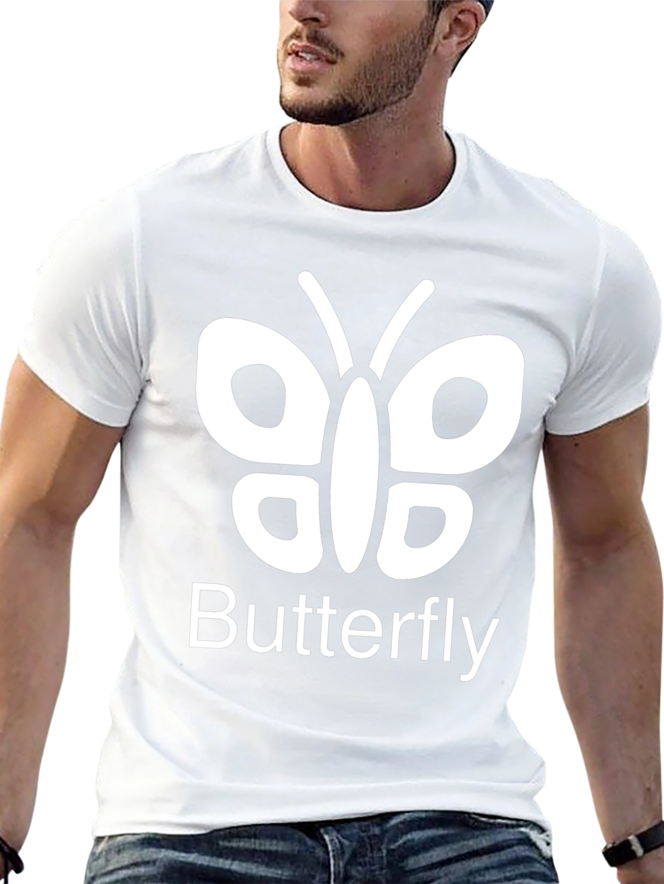Butterfly Graphic Tee - Casual Black T-Shirt