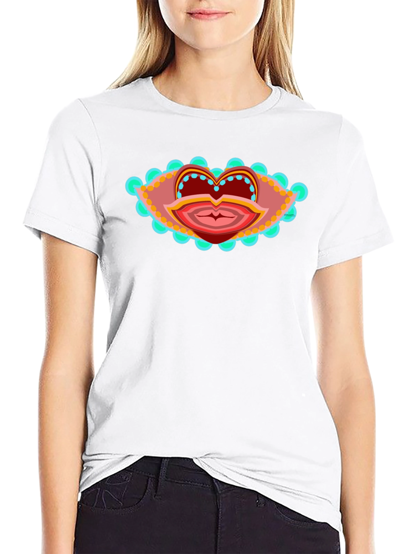 Abstract Lip Art T-Shirt - Unique Graphic Tee