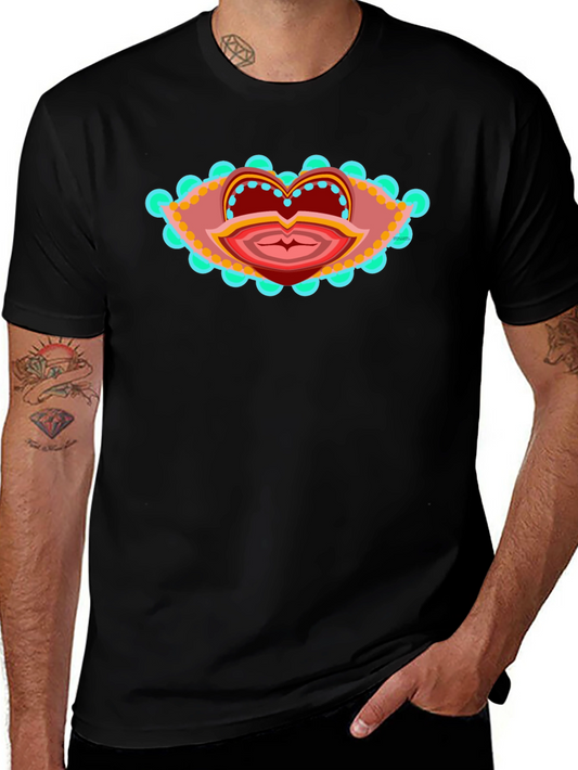 Abstract Lip Art T-Shirt - Unique Graphic Tee