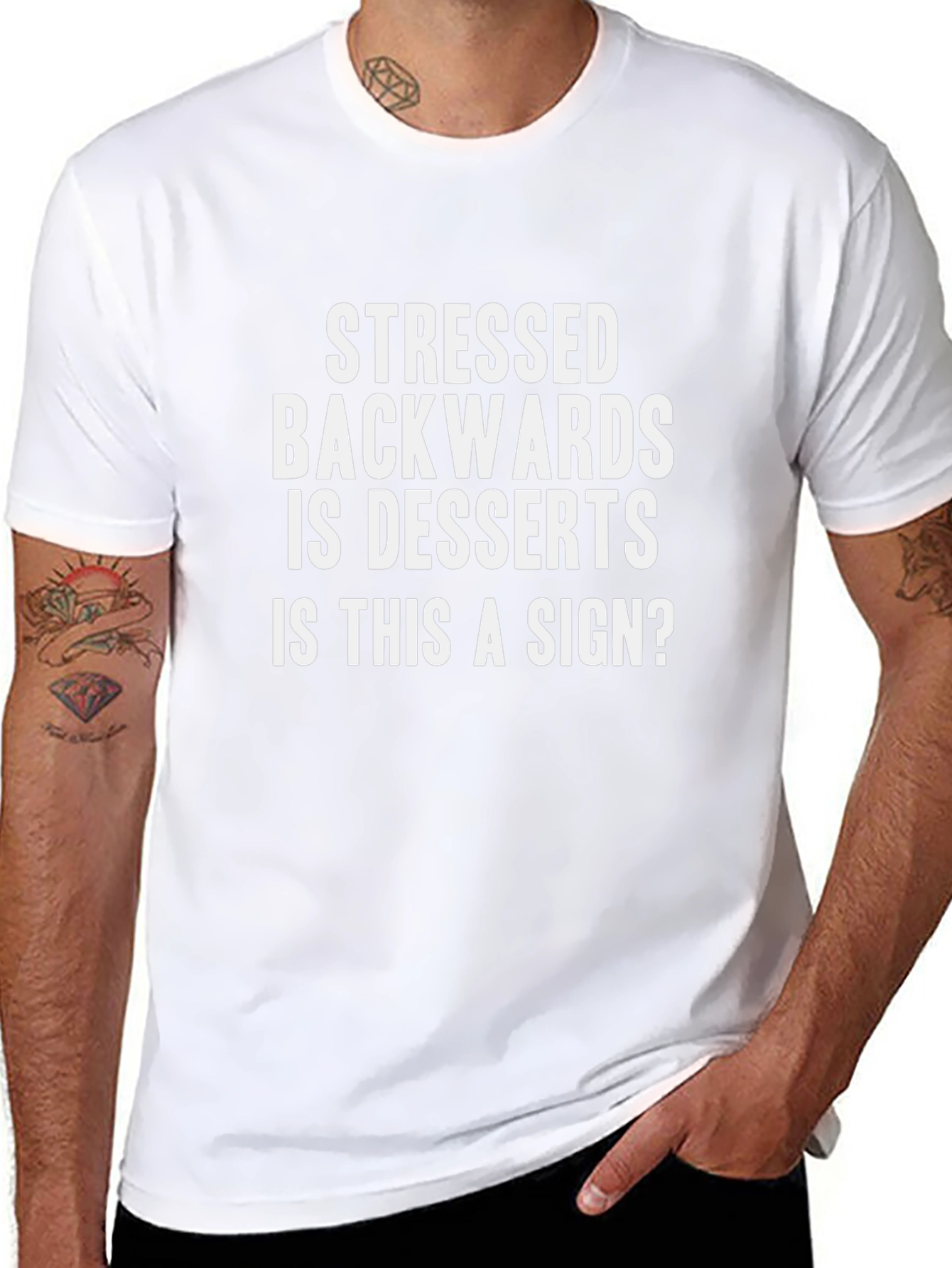 Stressed Backwards is Desserts Funny Graphic T-Shirt