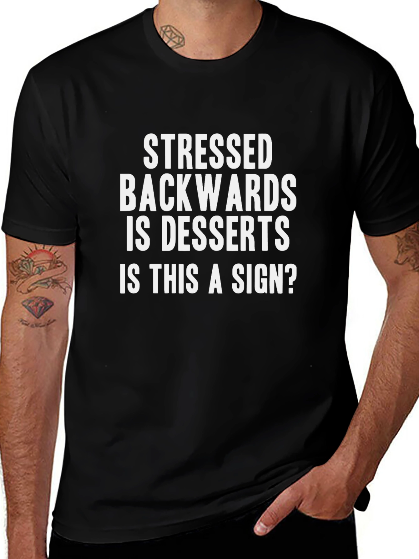 Stressed Backwards is Desserts Funny Graphic T-Shirt