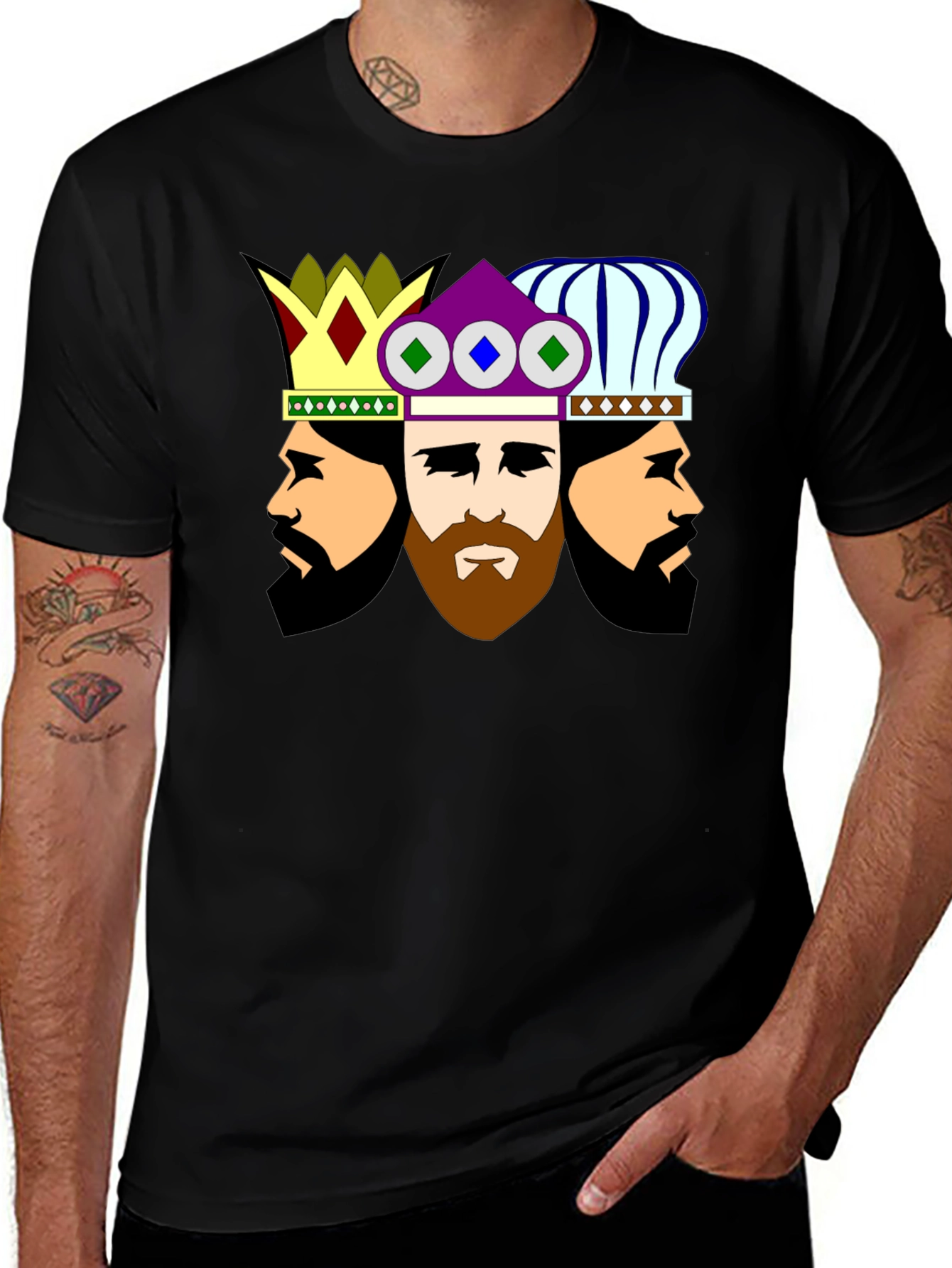 Three Kings Graphic Tee - Stylish Crew Neck T-Shirt