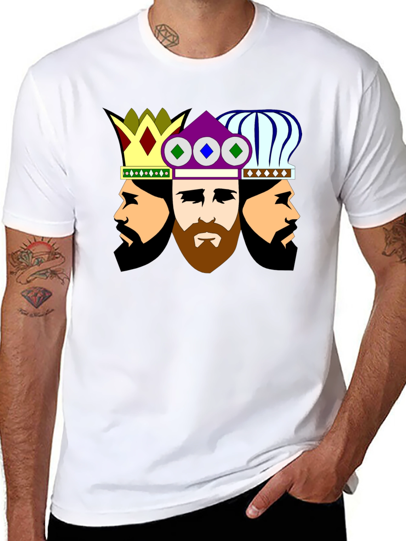 Three Kings Graphic Tee - Stylish Crew Neck T-Shirt