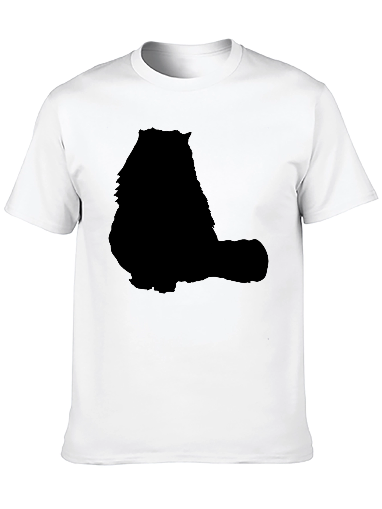 Cat Silhouette Graphic T-Shirt - Solid Black Design