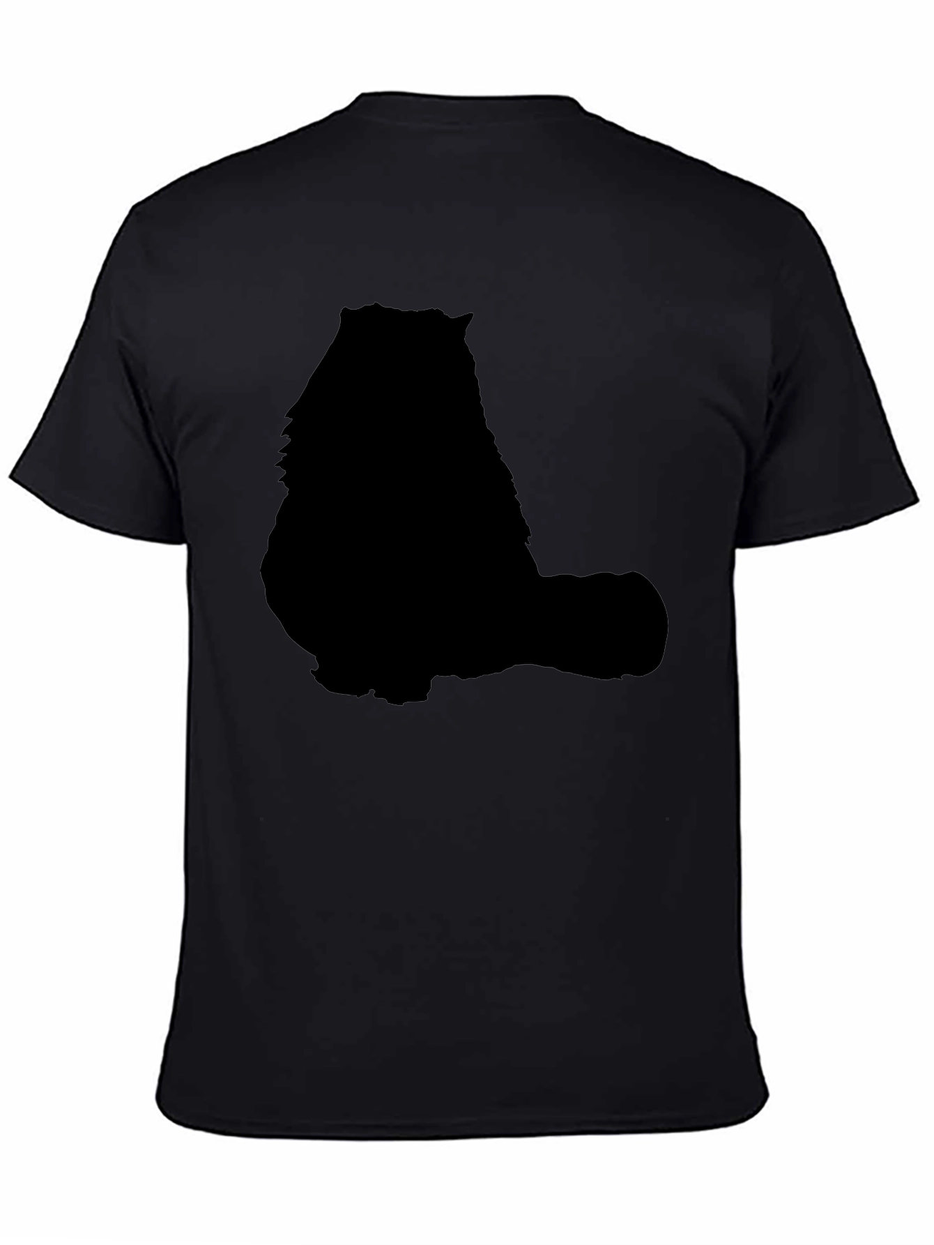 Cat Silhouette Graphic T-Shirt - Solid Black Design
