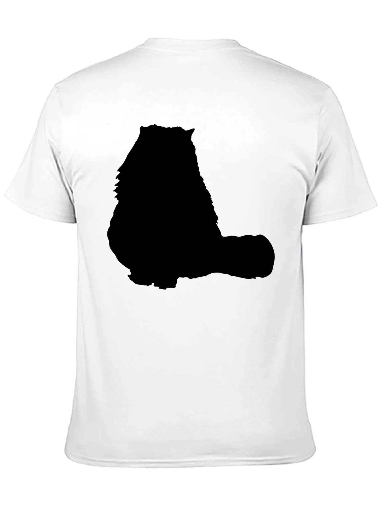 Cat Silhouette Graphic T-Shirt - Solid Black Design