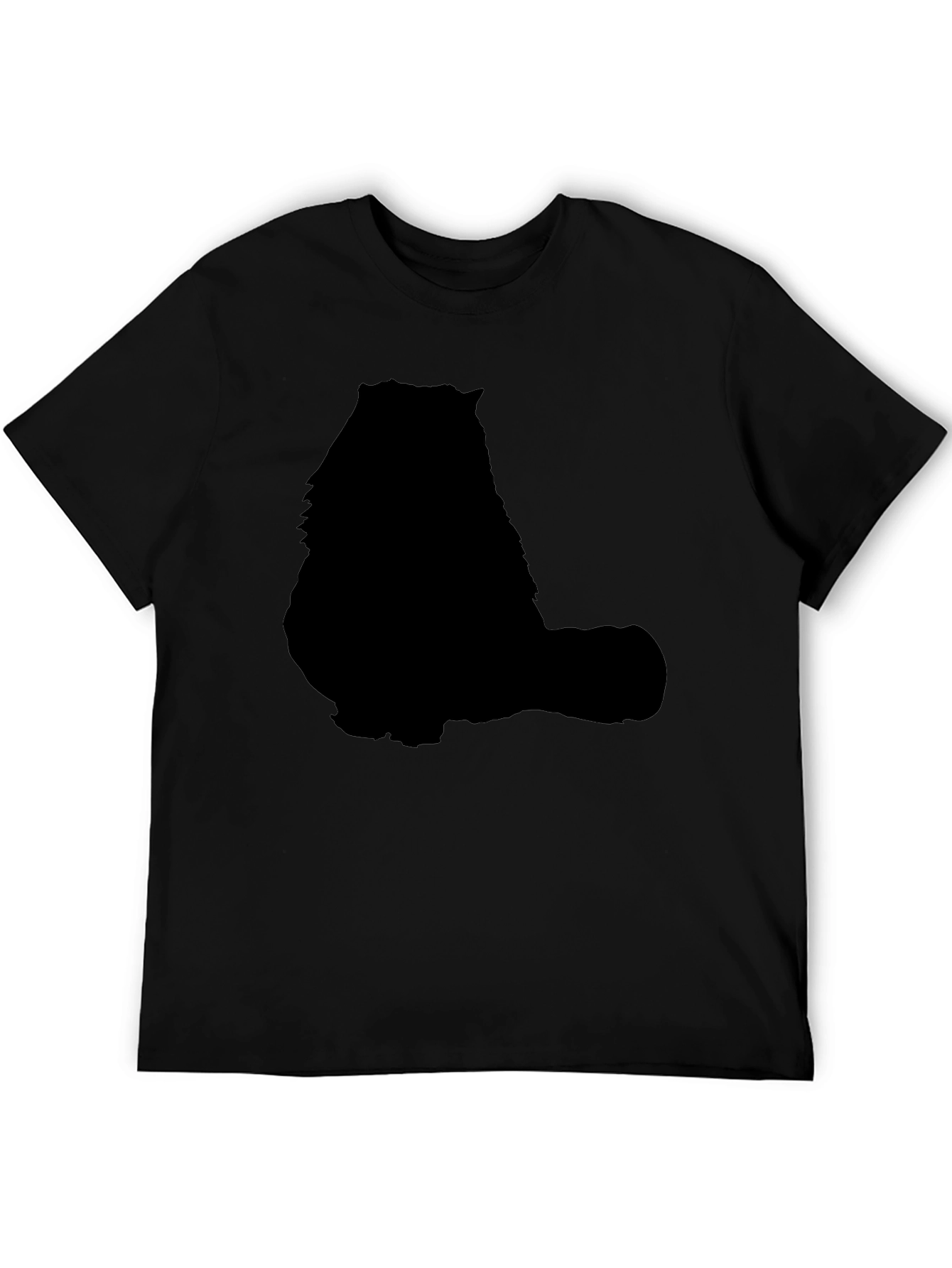 Cat Silhouette Graphic T-Shirt - Solid Black Design