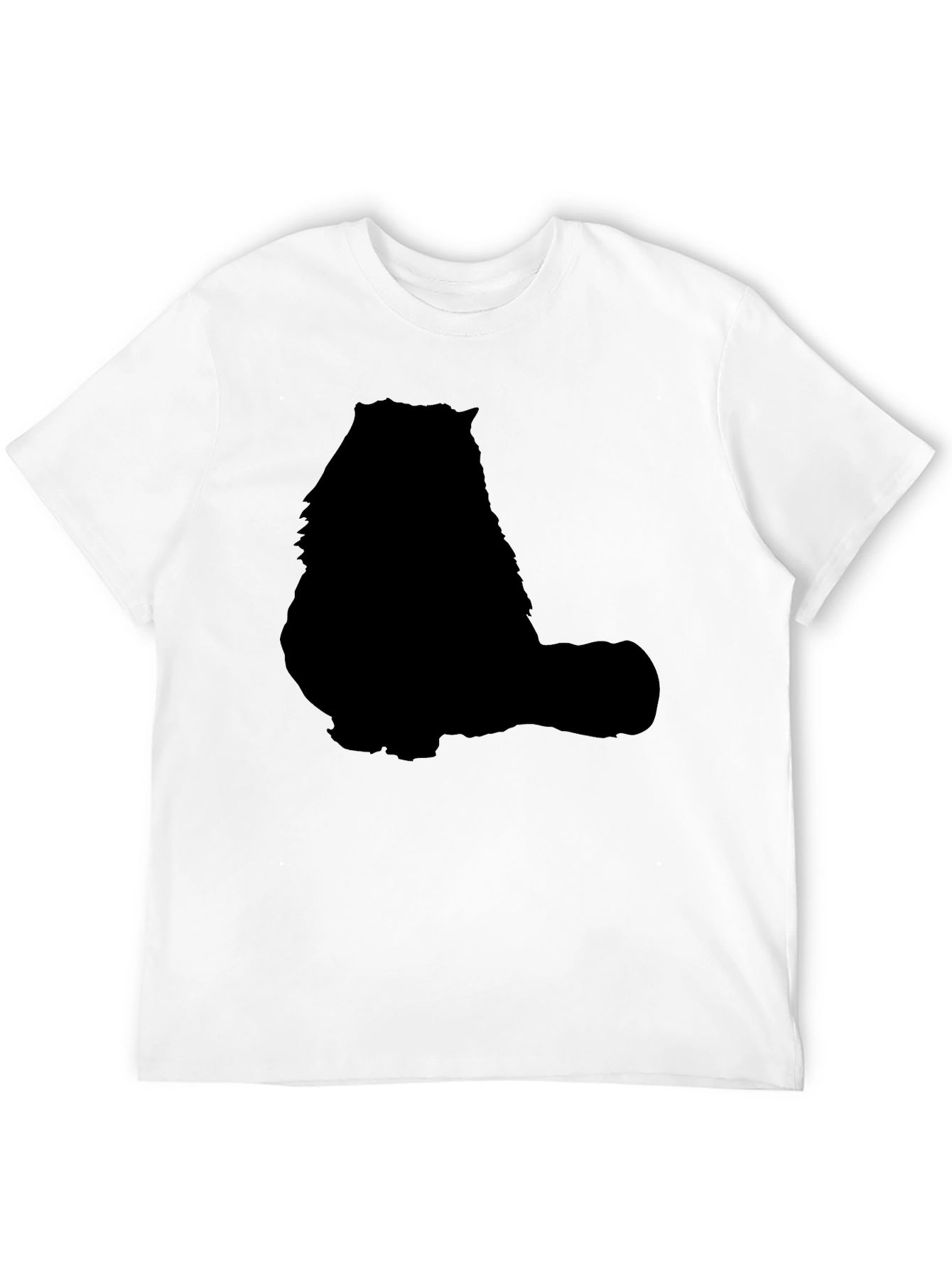 Cat Silhouette Graphic T-Shirt - Solid Black Design