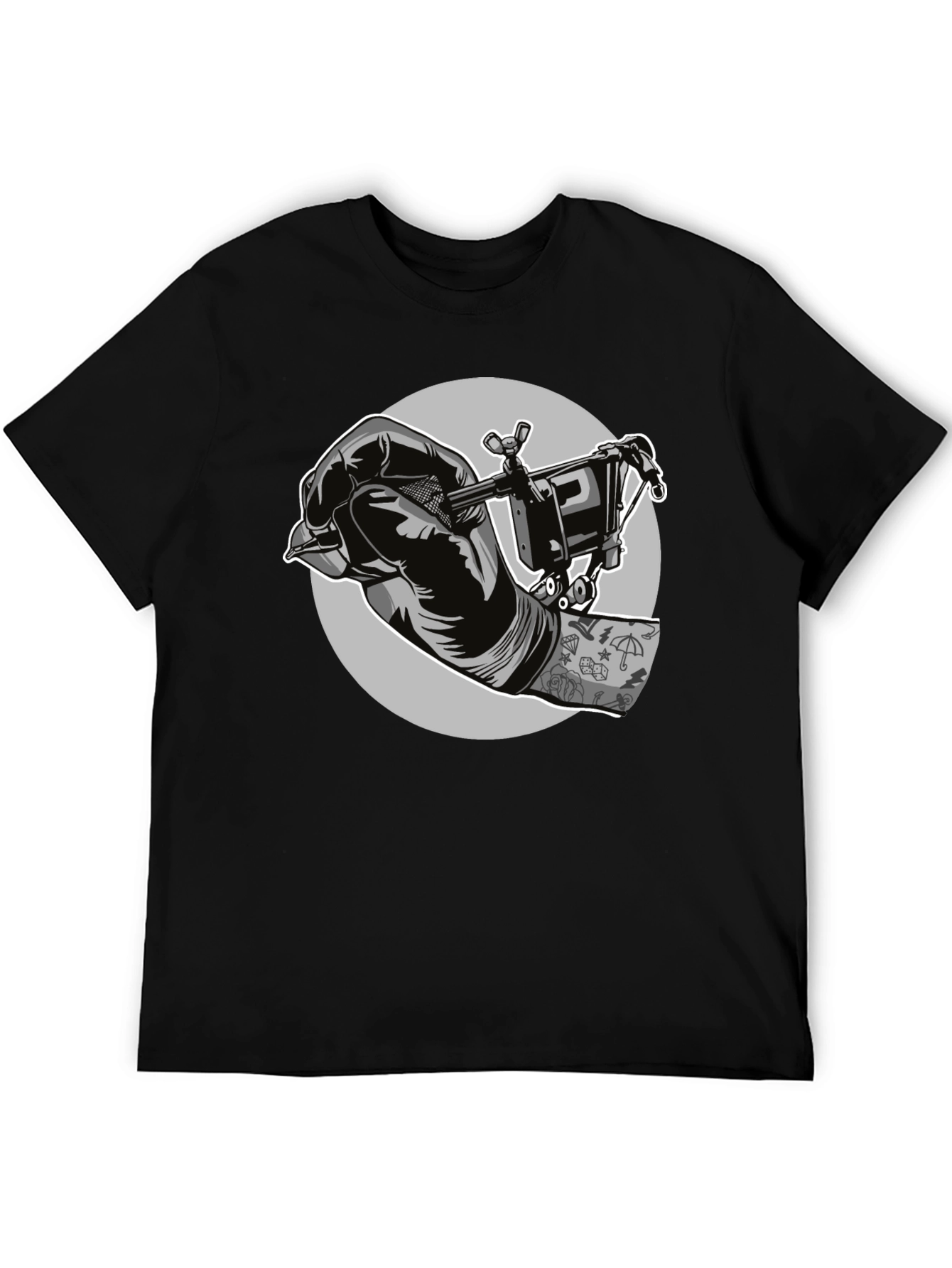 Tattoo Artist Graphic Tee - Black Cotton T-Shirt