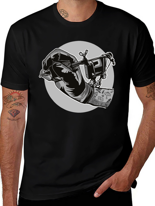 Tattoo Artist Graphic Tee - Black Cotton T-Shirt