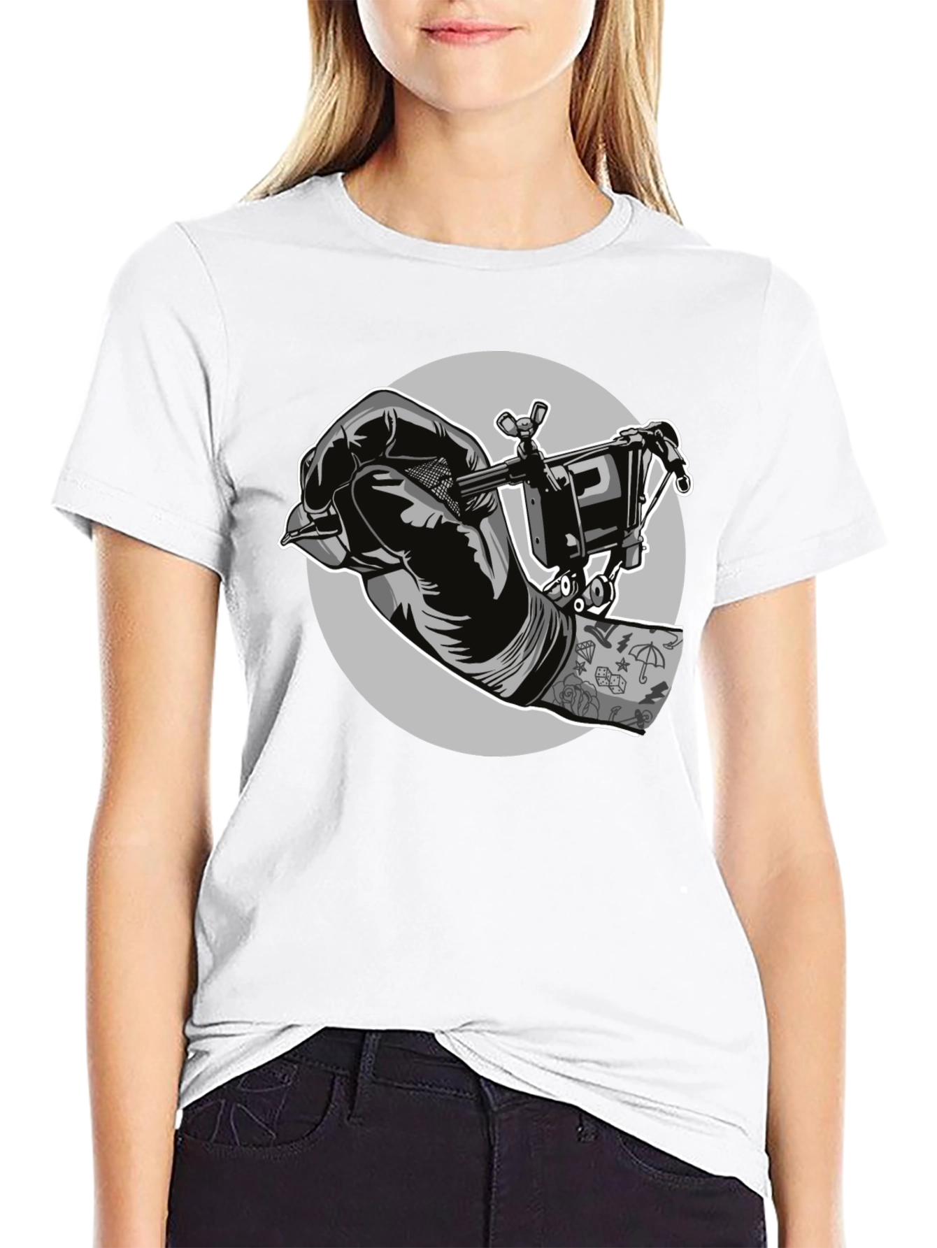 Tattoo Artist Graphic Tee - Black Cotton T-Shirt