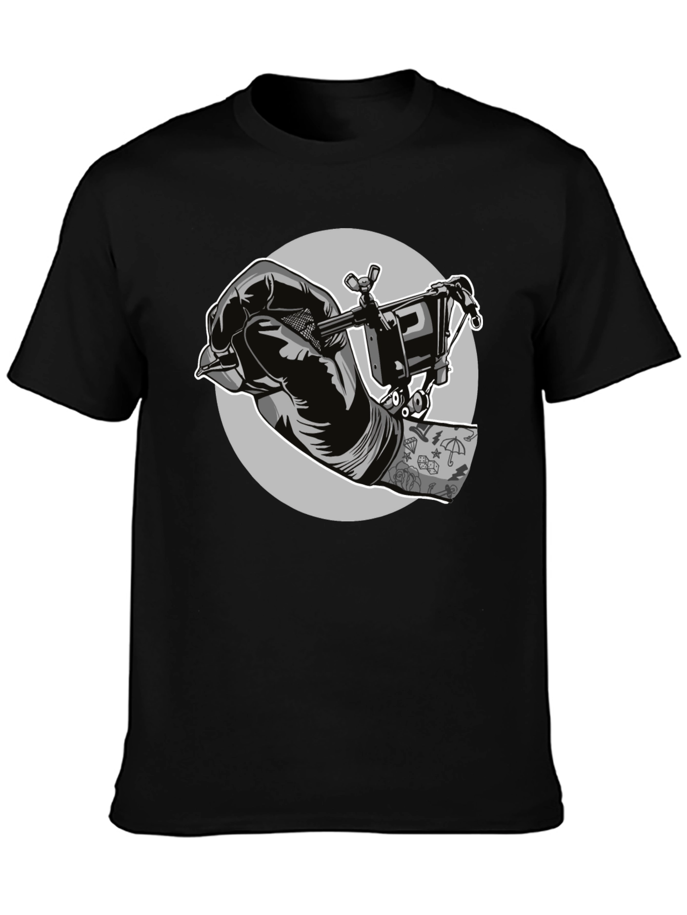 Tattoo Artist Graphic Tee - Black Cotton T-Shirt