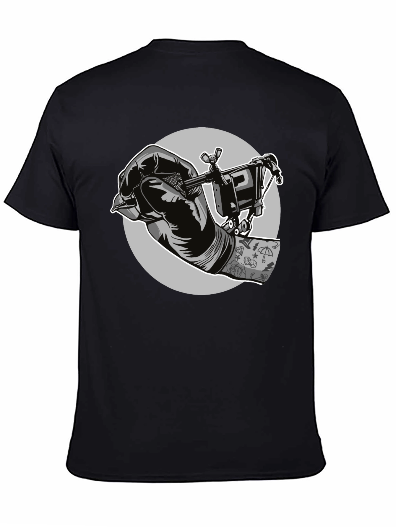 Tattoo Artist Graphic Tee - Black Cotton T-Shirt