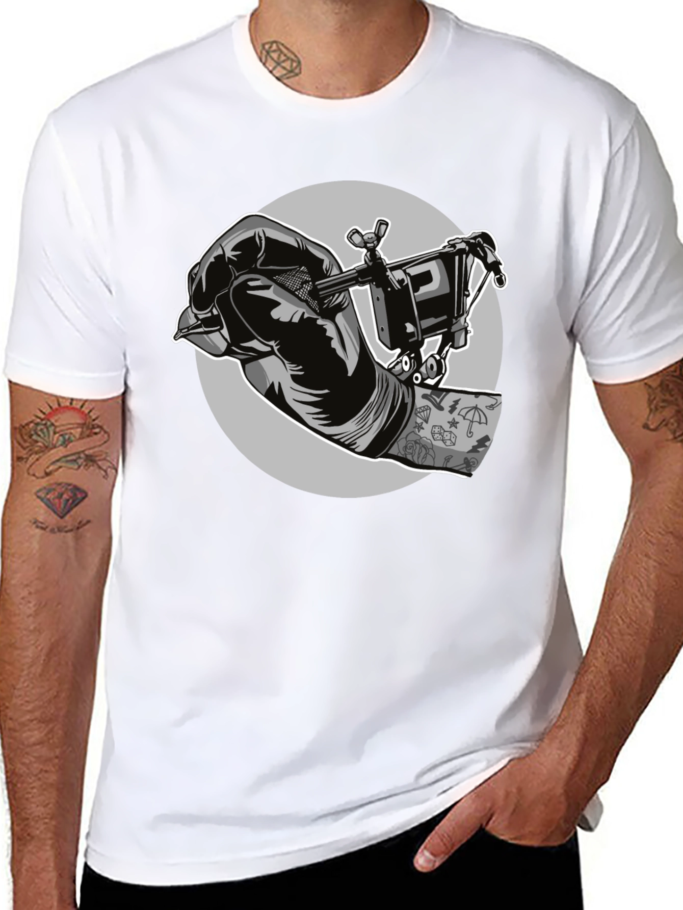 Tattoo Artist Graphic Tee - Black Cotton T-Shirt