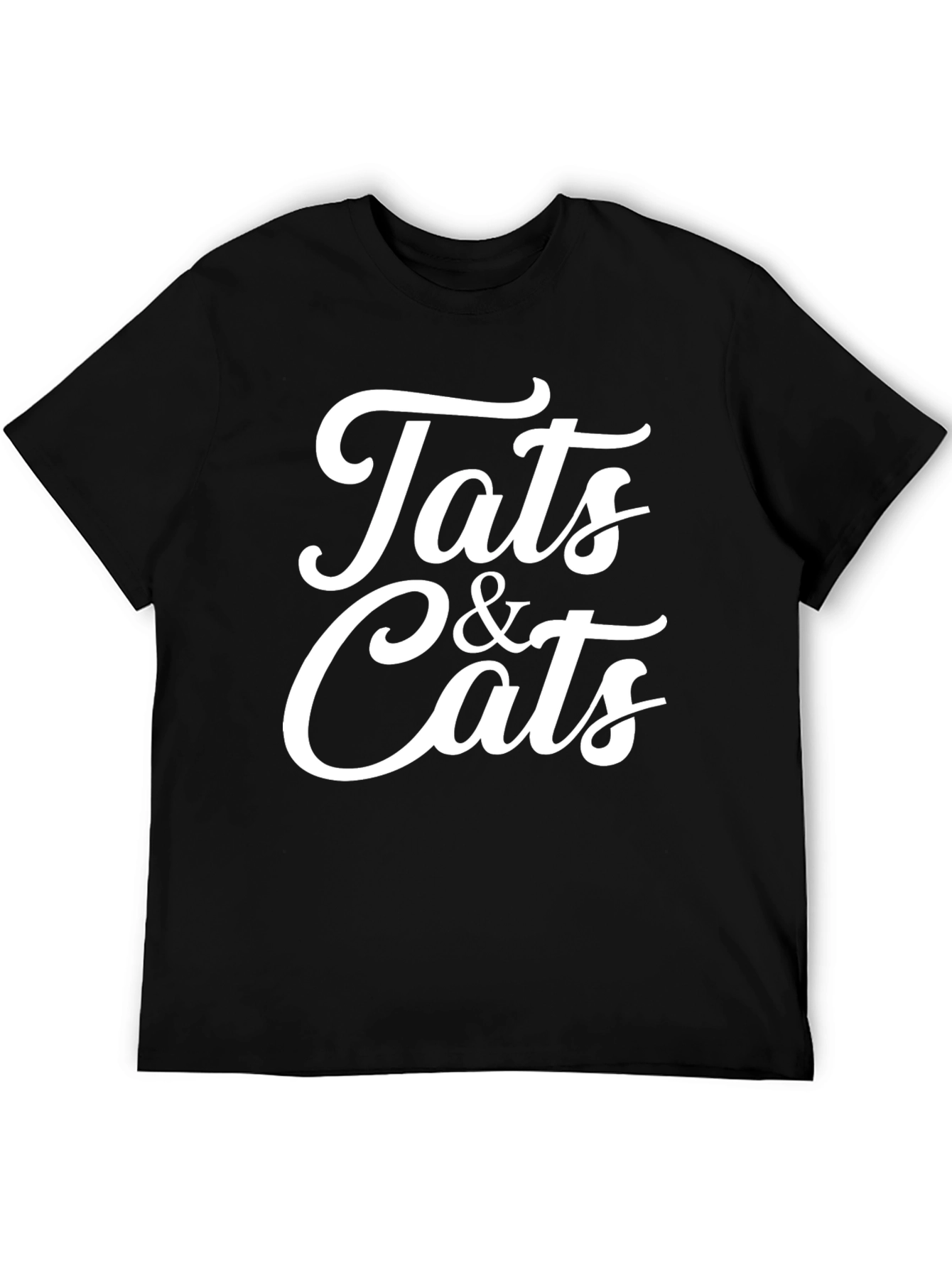Tats & Cats Graphic Tee - Stylish Black T-Shirt