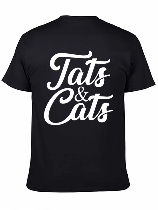 Tats & Cats Graphic Tee - Stylish Black T-Shirt