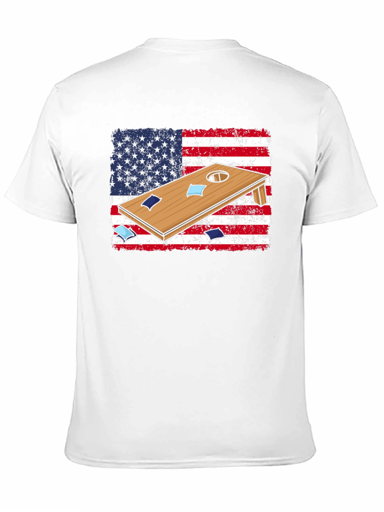 Cornhole USA Flag Graphic T-Shirt