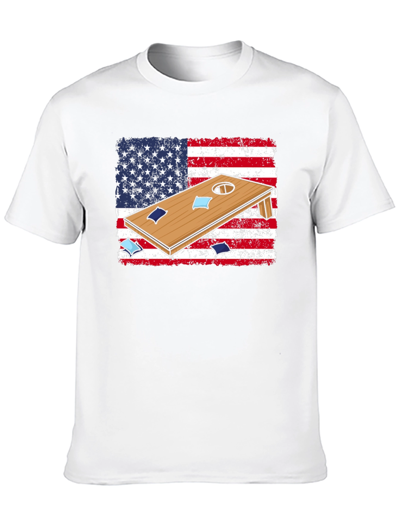 Cornhole USA Flag Graphic T-Shirt