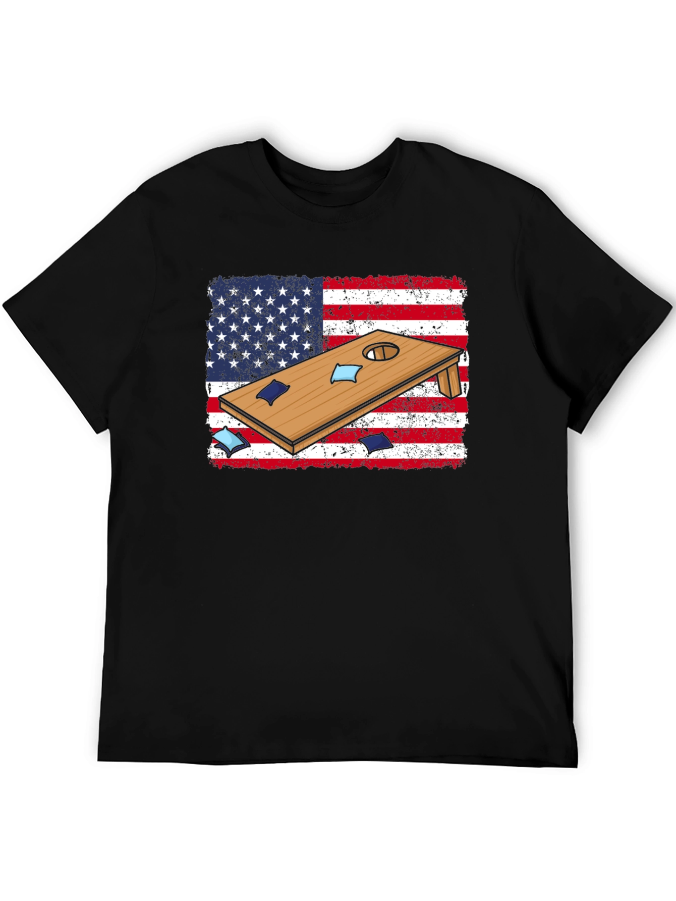 Cornhole USA Flag Graphic T-Shirt