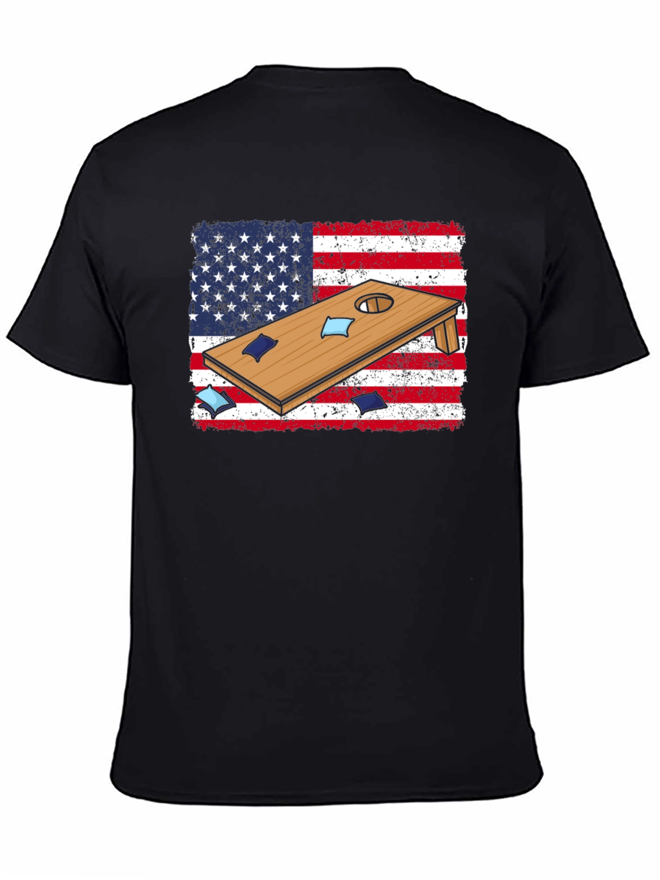 Cornhole USA Flag Graphic T-Shirt