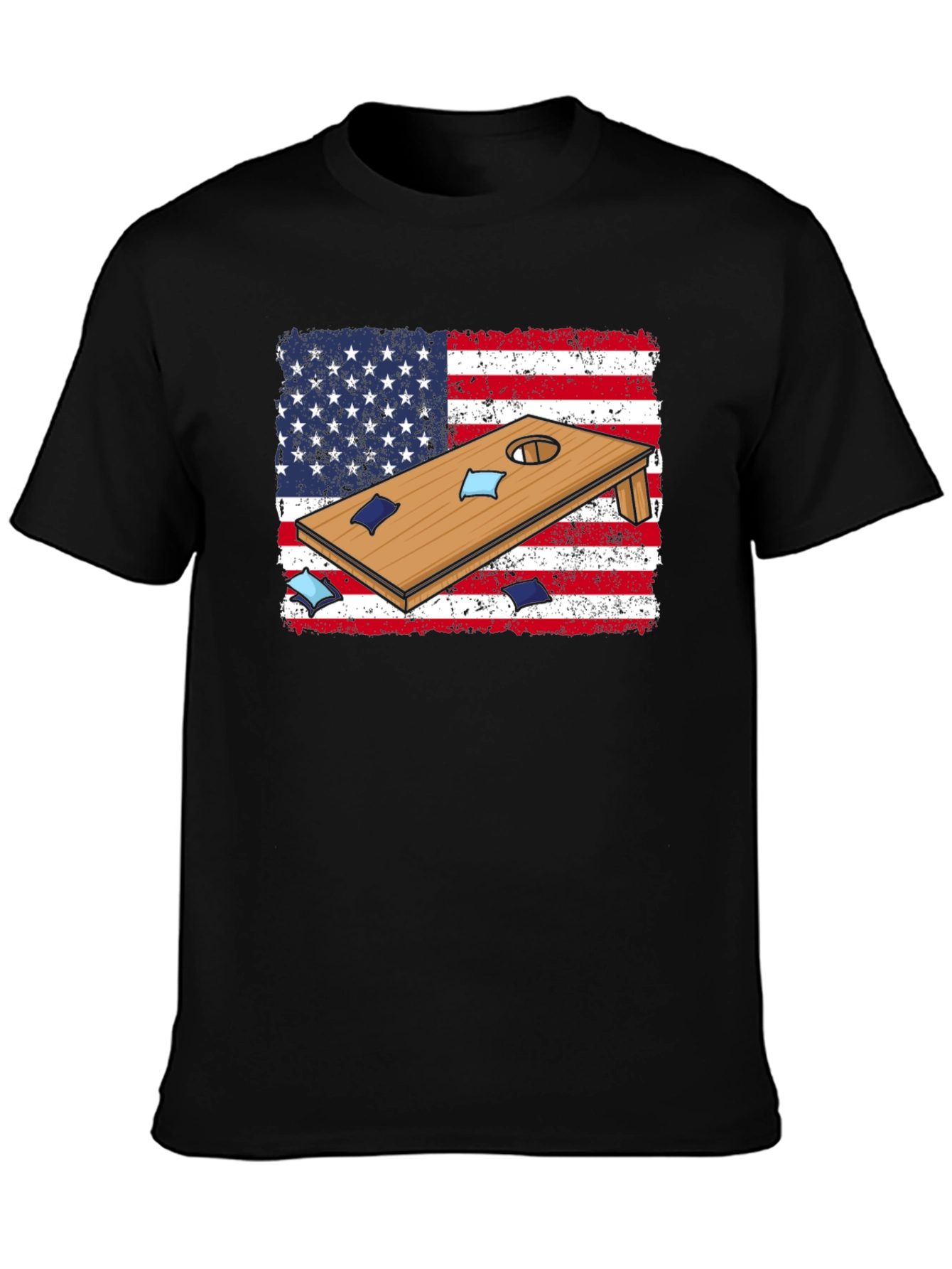Cornhole USA Flag Graphic T-Shirt